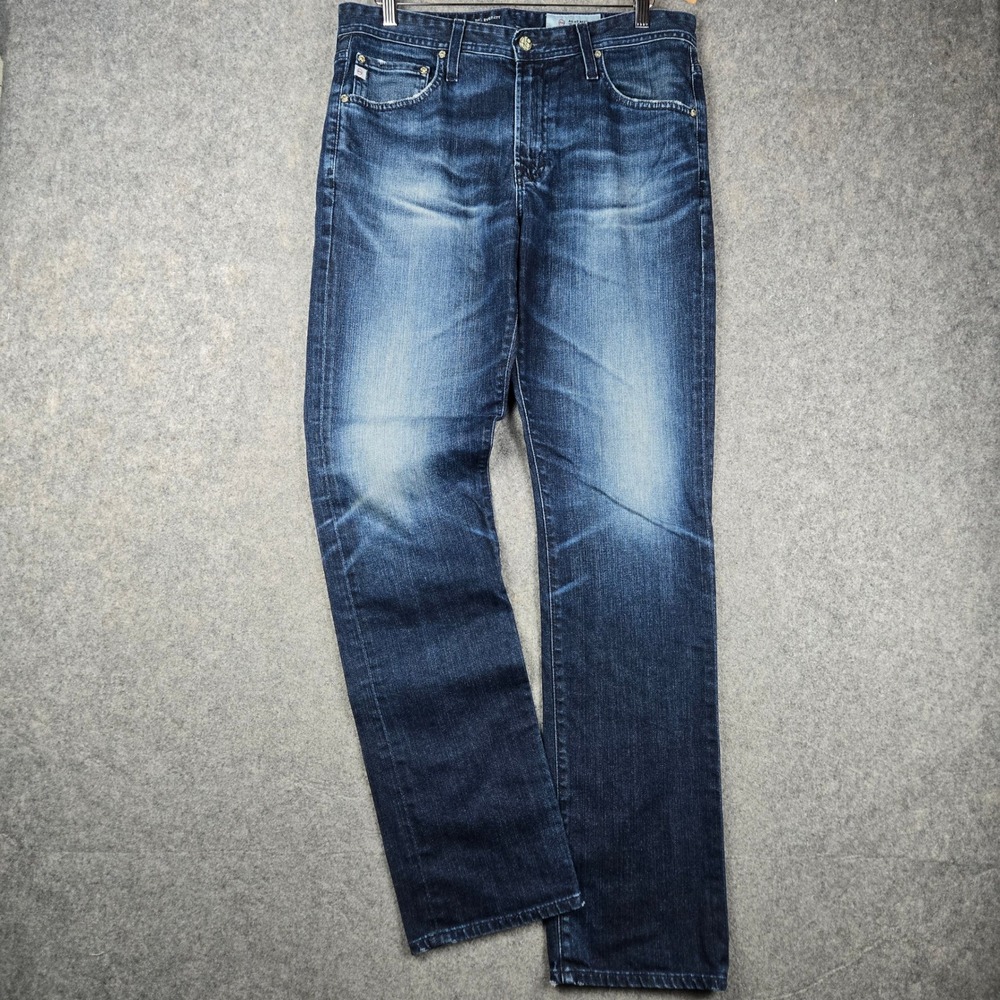 AG Adriano Goldschmied The Everett Jeans Men 34R Blue Slim Straight Denim Faded